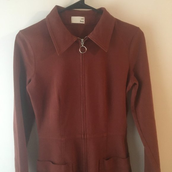 Aritzia Pants - Wilfred Brown Zip-Front Jumpsuit